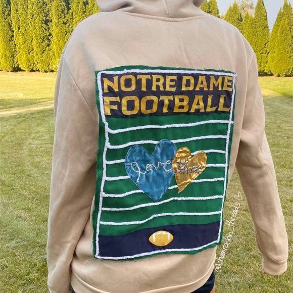 University of Notre Dame reworked Football field helmet hoodie - Picture 8 of 12
